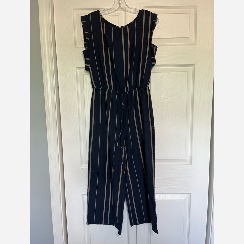 Navy and beige jumpsuit tank top